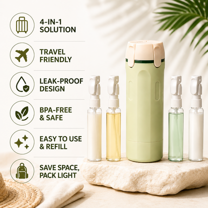 4-in-1 Travel Dispenser Bottle