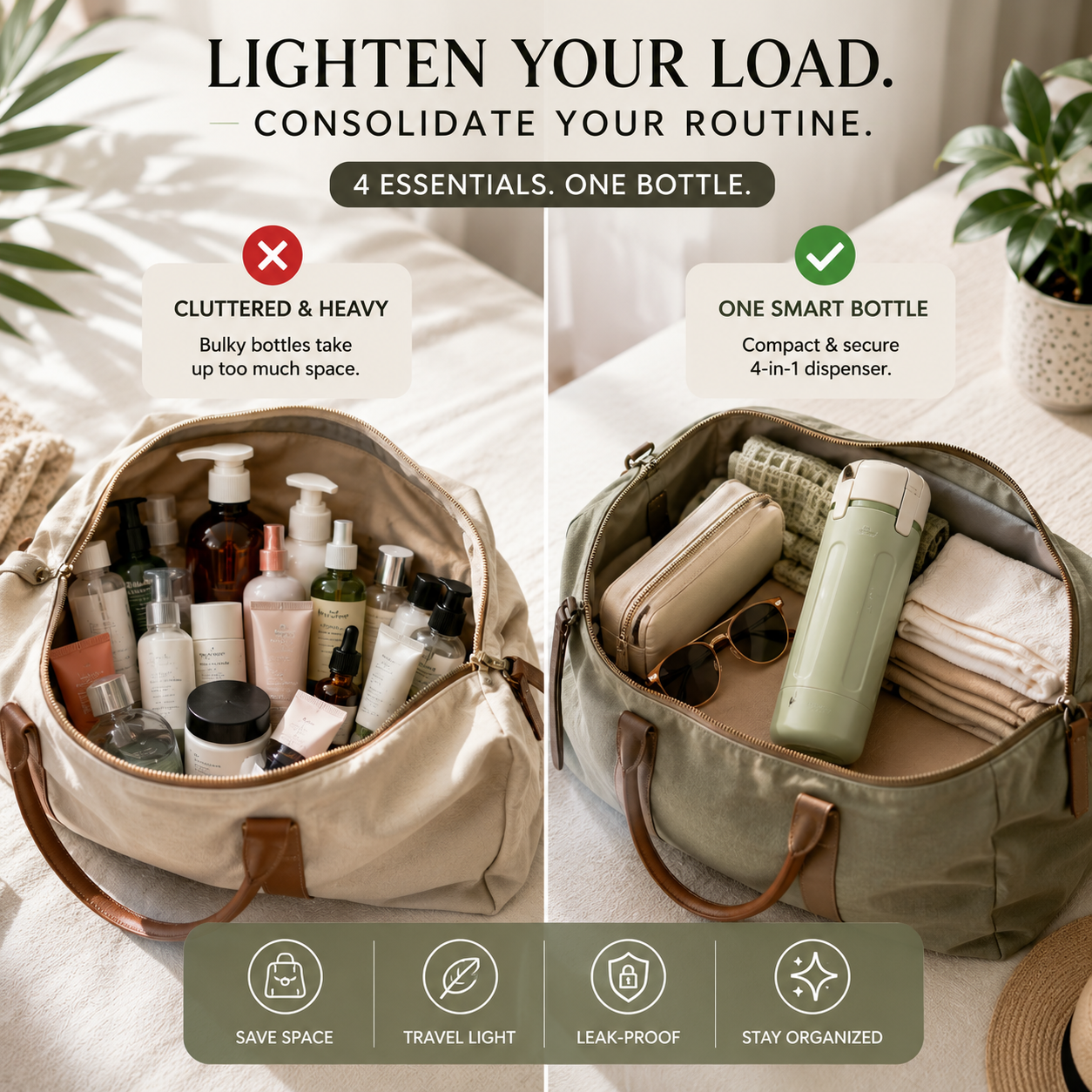 4-in-1 Travel Dispenser Bottle