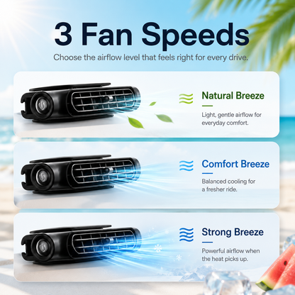 Instant Cooling Car Seat Fan Relief For Hot Days