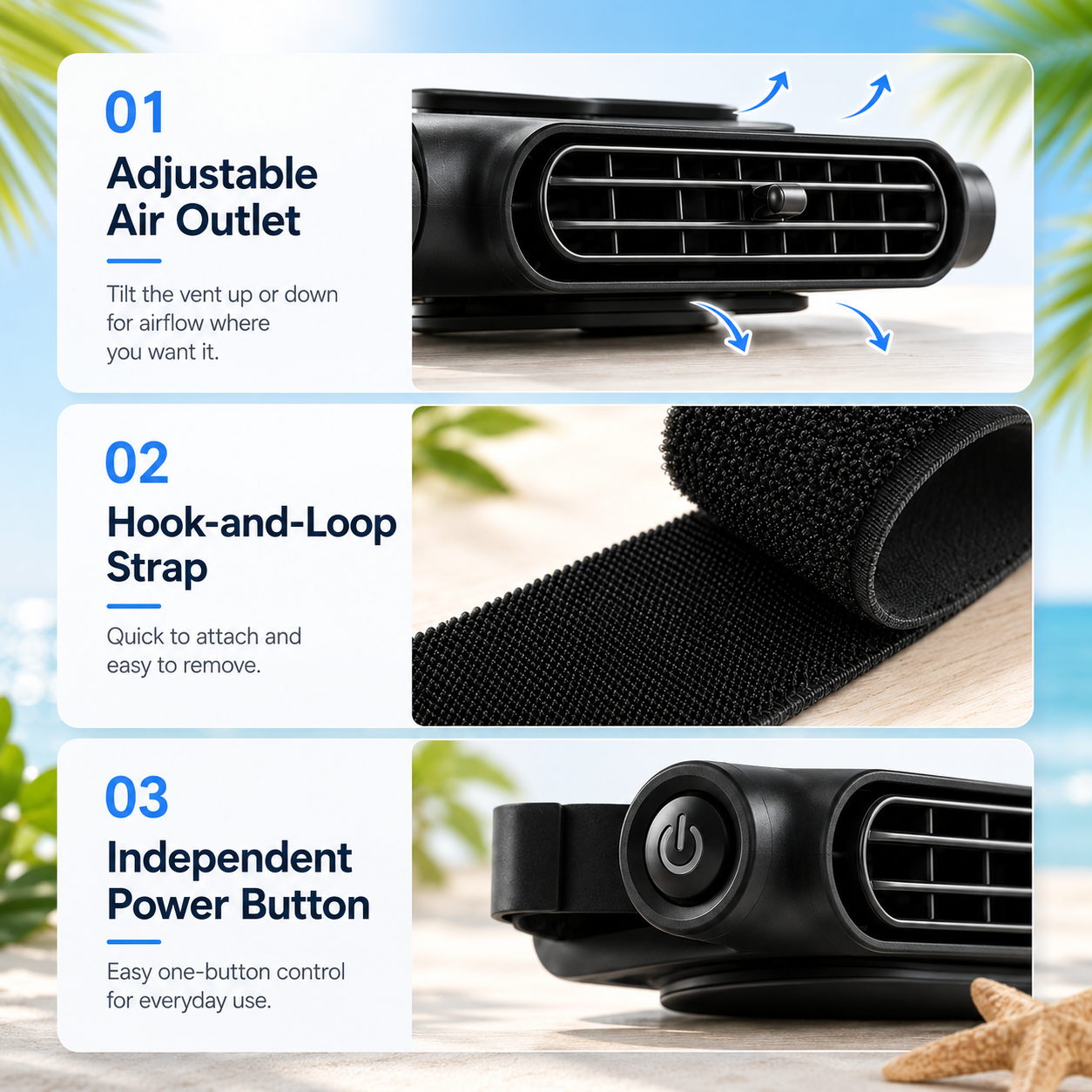 Instant Cooling Car Seat Fan Relief For Hot Days