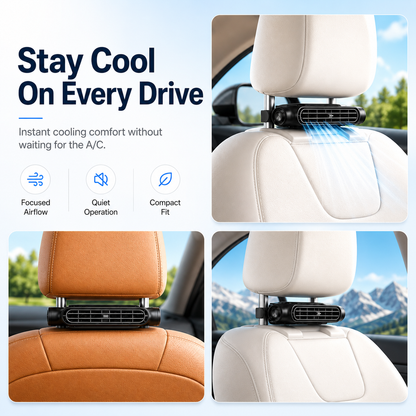 Instant Cooling Car Seat Fan Relief For Hot Days
